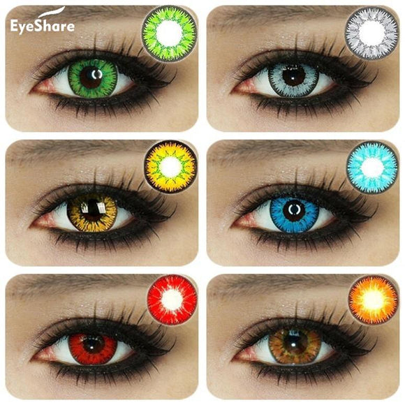 EYESHARE 1 Pair  Beautiful Pupil  Eye Cosmetic Colorful Contact Lenses Halloween Cosplay Lenses Crazy Lens for Eyes